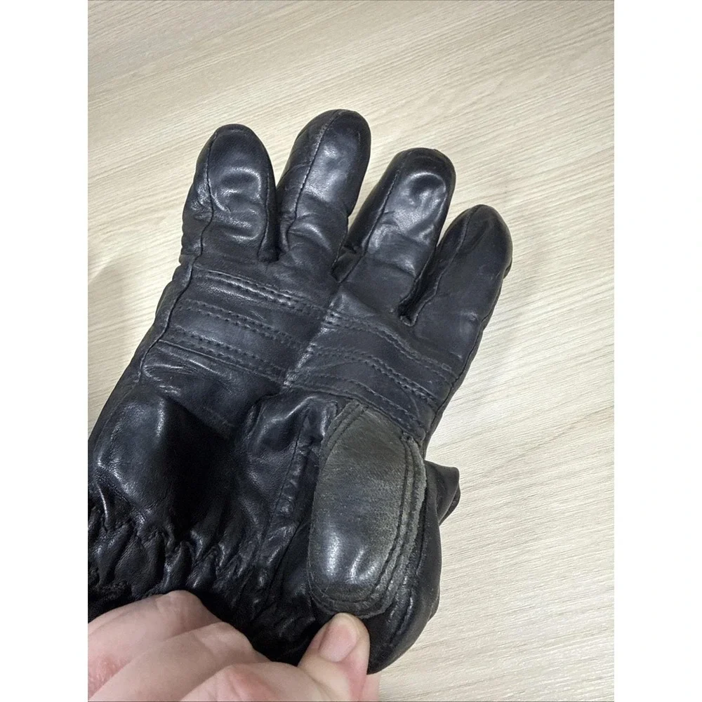 VTG Kombi Ladies Medium Winter‎ Ski Gloves Black Genuine Leather Made In Japan